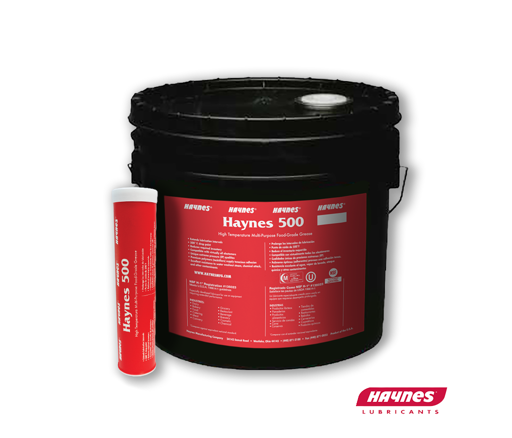 Haynes 500 lubricant container and tube on a white background with Haynes logo