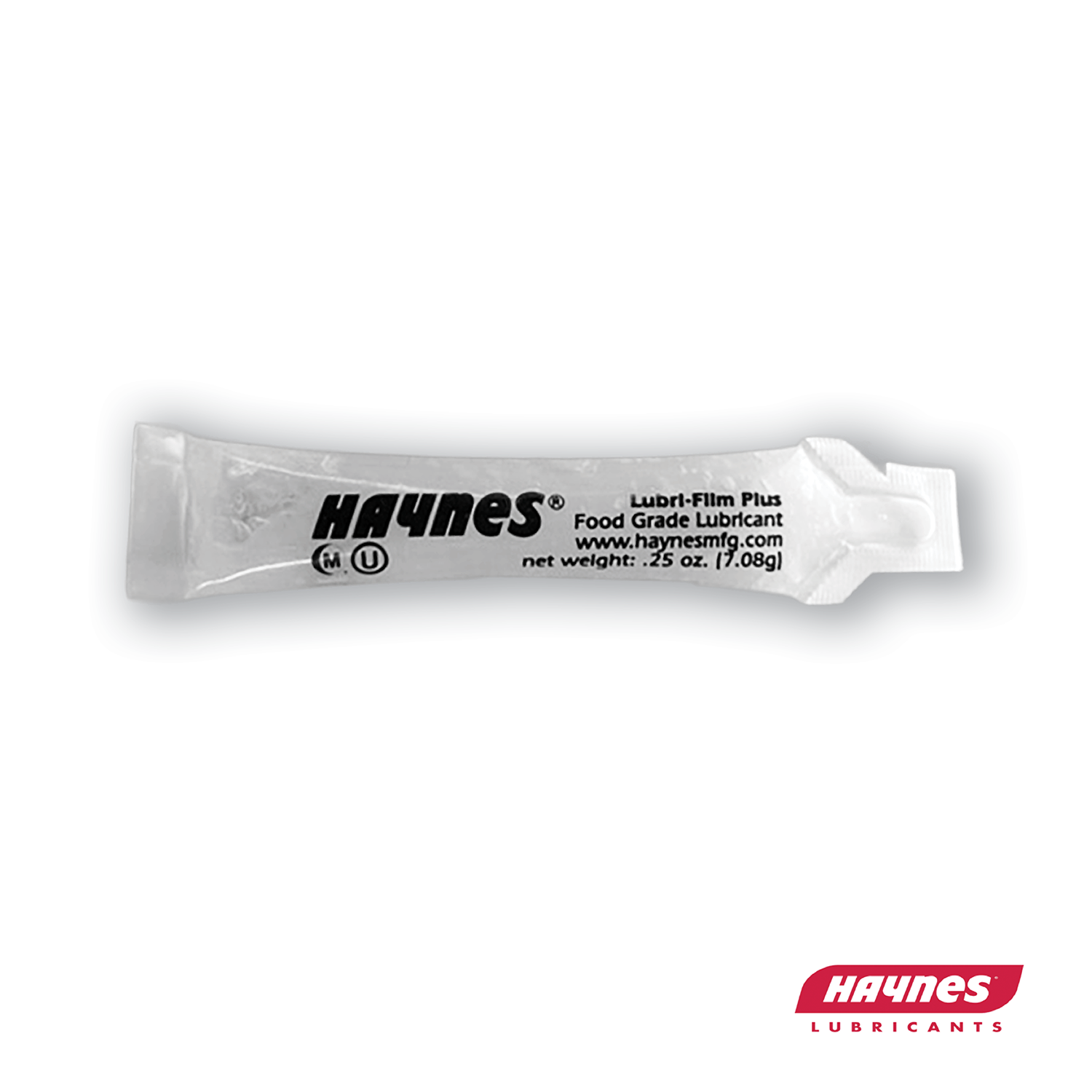 Haynes lubricant tube on a white background