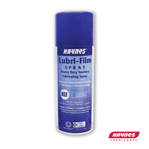 Haynes Lubri-Film spray can on a white background