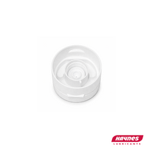 Load image into Gallery viewer, White replacement cap bottom on a white background, featuring Haynes Lubricants logo.
