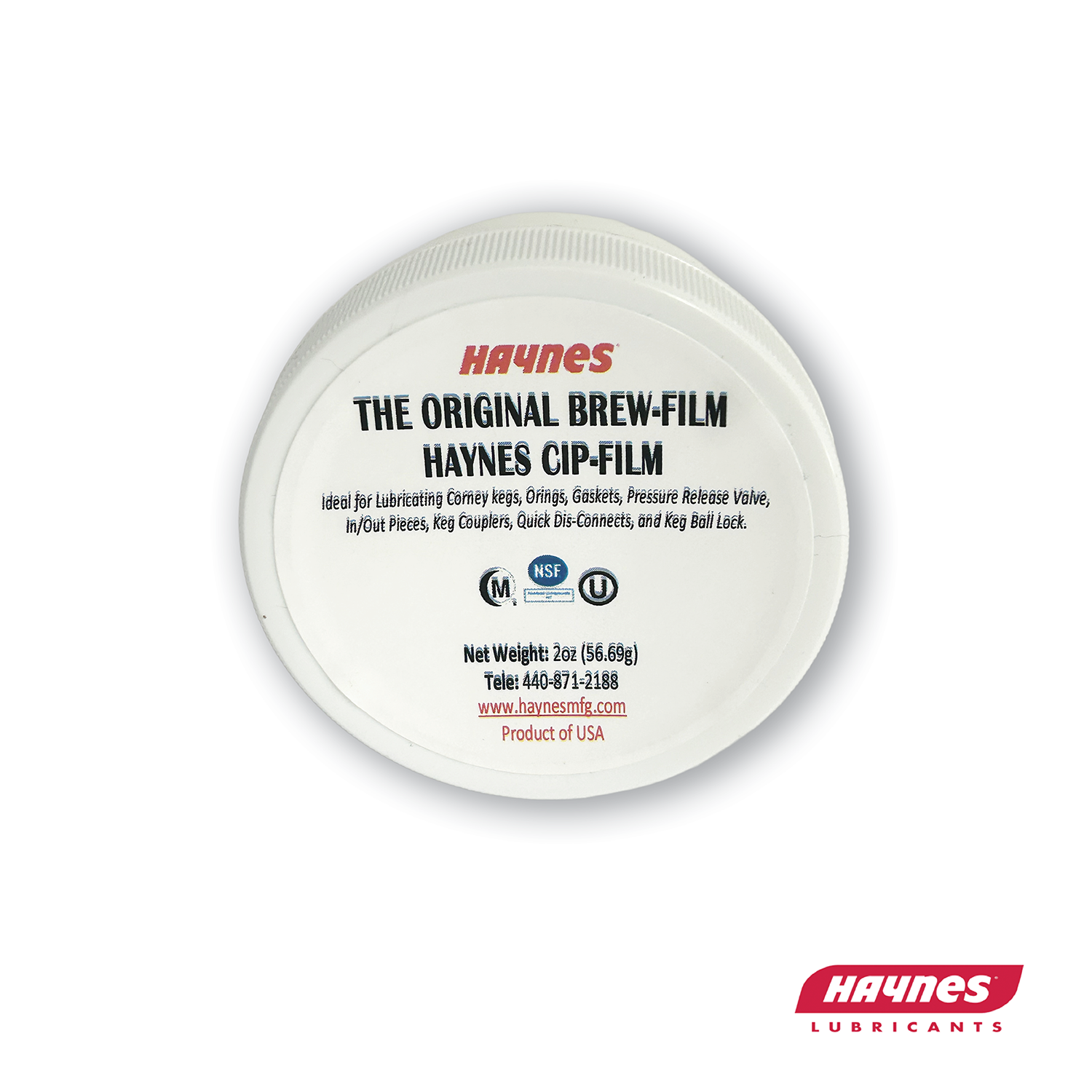 Haynes Lubricants Original BREW-FILM, CIP-Film container on a white background