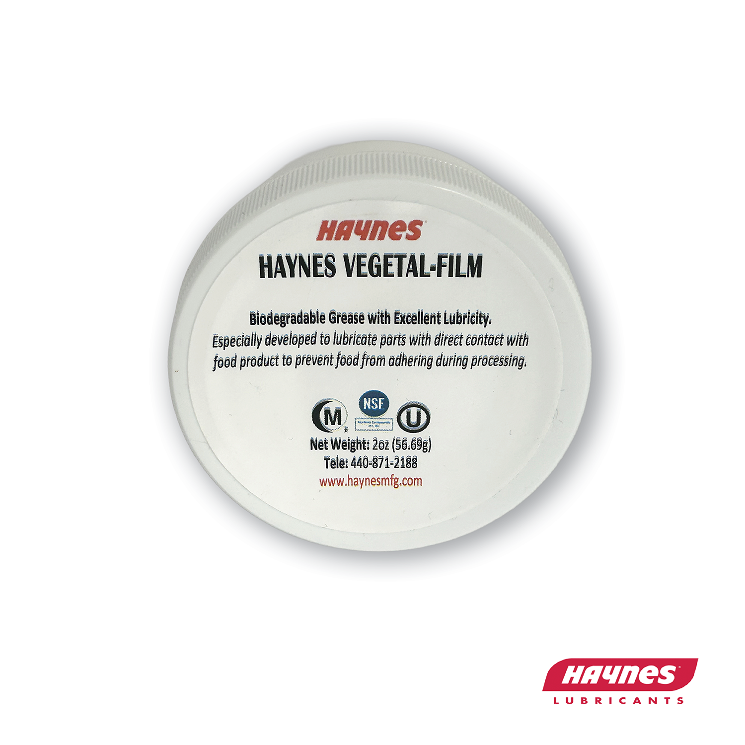 Haynes Vegetal-Film container with branding and product details on a white background
