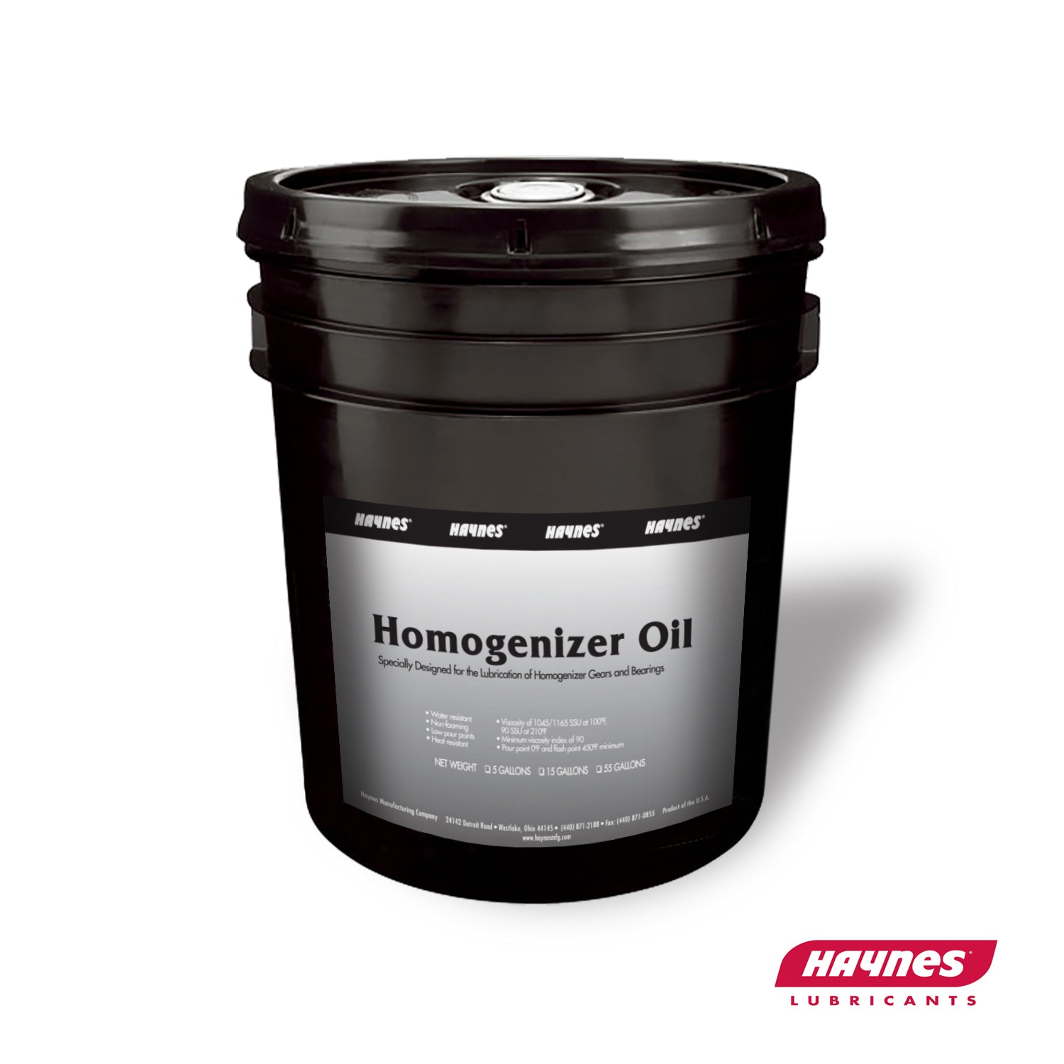 Hannes Homogenizer Oil 5-gallon pails